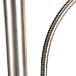 Klassieke vloerlamp staal met grijze kap en leeslampje - Retro