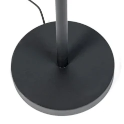 Klassieke vloerlamp zwart met zwarte kap en leeslampje - Retro