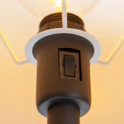 Klassieke vloerlamp zwart met zwarte kap en leeslampje - Retro