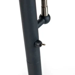 Klassieke vloerlamp zwart met zwarte kap en leeslampje - Retro