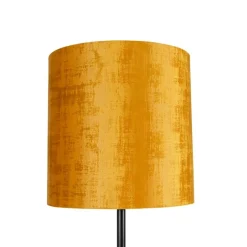 Klassieke vloerlamp zwart kap goud 40 cm- Simplo