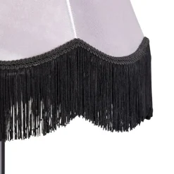 Klassieke vloerlamp zwart met Granny B kap grijs - Simplo