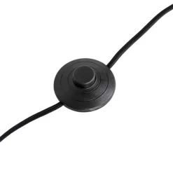 Klassieke vloerlamp zwart met Granny B kap grijs - Simplo