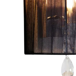 Klassieke wandlamp chroom met zwarte kap - Ann-Kathrin 2