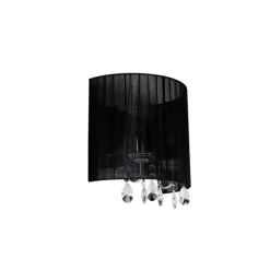 Klassieke wandlamp chroom met zwarte kap - Ann-Kathrin 2