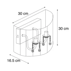 Klassieke wandlamp chroom met zwarte kap - Ann-Kathrin 2
