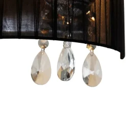 Klassieke wandlamp chroom met zwarte kap - Ann-Kathrin 2