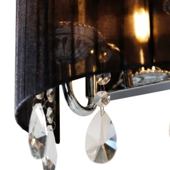 Klassieke wandlamp chroom met zwarte kap - Ann-Kathrin 2