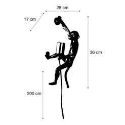 Klassieke wandlamp goud - Animal Monkey