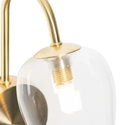 Klassieke wandlamp goud met glas - Elien