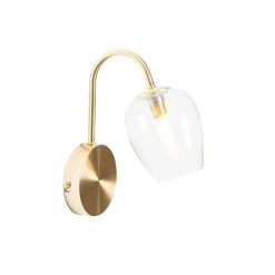 Klassieke wandlamp goud met glas - Elien