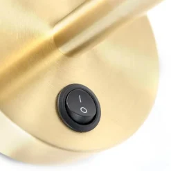 Klassieke wandlamp goud met zwarte velours kap - Combi