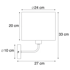 Klassieke wandlamp goud stoffen kap wit - Cas