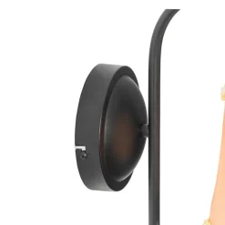 Klassieke wandlamp zwart met lampenkap goud - Nona