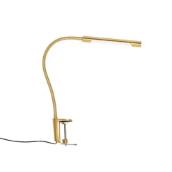 Klem bureaulamp messing incl. LED met touch dimmer - Lionard