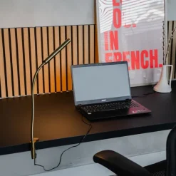 Klem bureaulamp messing incl. LED met touch dimmer - Lionard