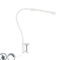 Klem bureaulamp wit incl. LED met touch dimmer - Lionard