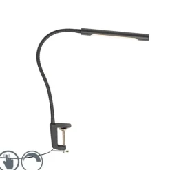 Klem bureaulamp zwart incl. LED met touch dimmer - Lionard