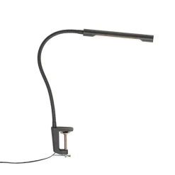 Klem bureaulamp zwart incl. LED met touch dimmer - Lionard