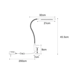Klem bureaulamp zwart incl. LED met touch dimmer - Lionard