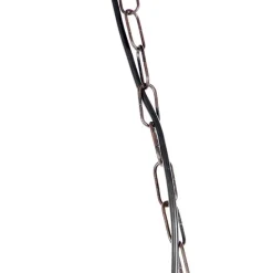 Kroonluchter bruin plissé crème klemkap 5-lichts - Giuseppe