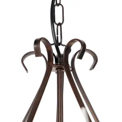 Kroonluchter bruin plissé crème klemkap 5-lichts - Giuseppe