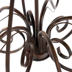 Kroonluchter bruin plissé crème klemkap 5-lichts - Giuseppe