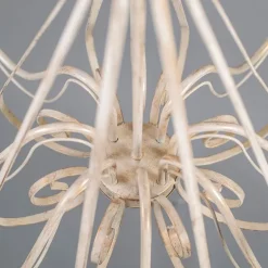 Kroonluchter crème 60 cm met taupe klemkappen - Giuseppe