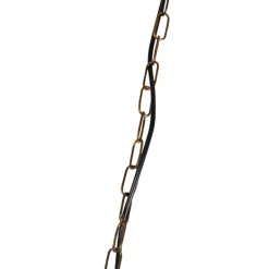 Kroonluchter goud met katoenen klemkap zwart 5-lichts - Botanica