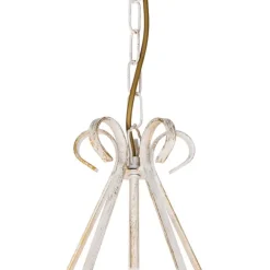 Kroonluchter wit plissé crème klemkap 5-lichts - Giuseppe