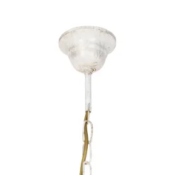 Kroonluchter wit plissé crème klemkap 5-lichts - Giuseppe