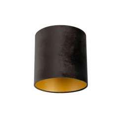 Lampenkap velours 25/25/25 zwart - goud