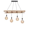 Landelijk hanglamp hout 4-lichts - Scala