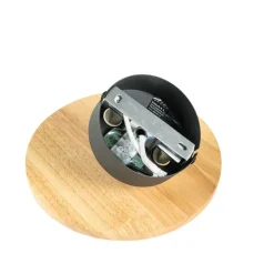 Landelijk wandlamp hout rond kantelbaar - Pulley