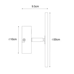 Landelijk wandlamp hout rond kantelbaar - Pulley