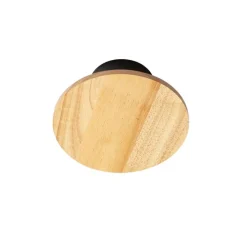 Landelijk wandlamp hout rond kantelbaar - Pulley