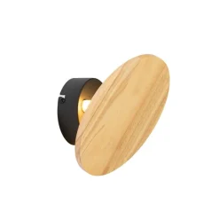 Landelijk wandlamp hout rond kantelbaar - Pulley