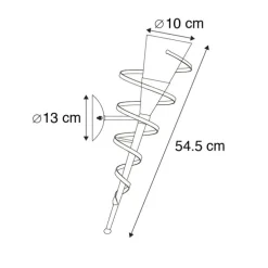 Landelijk wandlamp roestbruin met creme glas - Castle