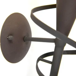 Landelijk wandlamp roestbruin met creme glas - Castle