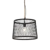 Landelijke buiten hanglamp zwart rotan 40 cm - Calamus