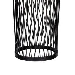 Landelijke buiten hanglamp zwart rotan 25 cm - Calamus