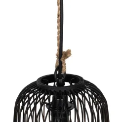 Landelijke buiten hanglamp zwart rotan 25 cm - Calamus