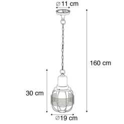 Landelijke buiten hanglamp zwart IP44 - Guardado
