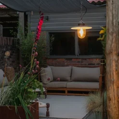 Landelijke buiten hanglamp antiek goud IP44 - Kansas