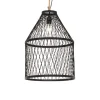 Landelijke buiten hanglamp zwart rotan 40x55 cm - Calamus