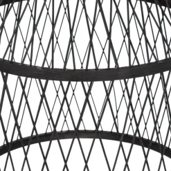 Landelijke buiten hanglamp zwart rotan 40x55 cm - Calamus