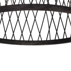 Landelijke buiten hanglamp zwart rotan 40x55 cm - Calamus