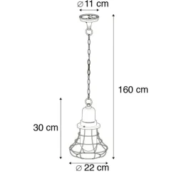 Landelijke buiten hanglamp zwart - Moreno