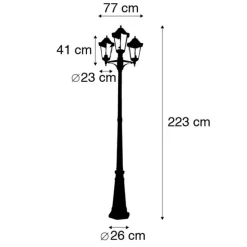 Landelijke buiten lantaarn zwart IP44 - New Orleans