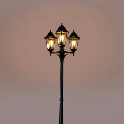 Landelijke buiten lantaarn donker groen 3-lichts IP44 - New Orleans